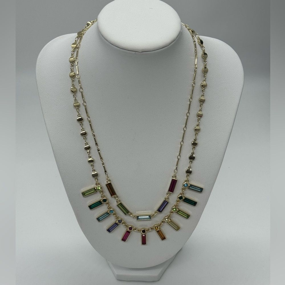 Rachel Roy Multi Chain Crystal Rhinestone Necklace - Picture 3 of 10